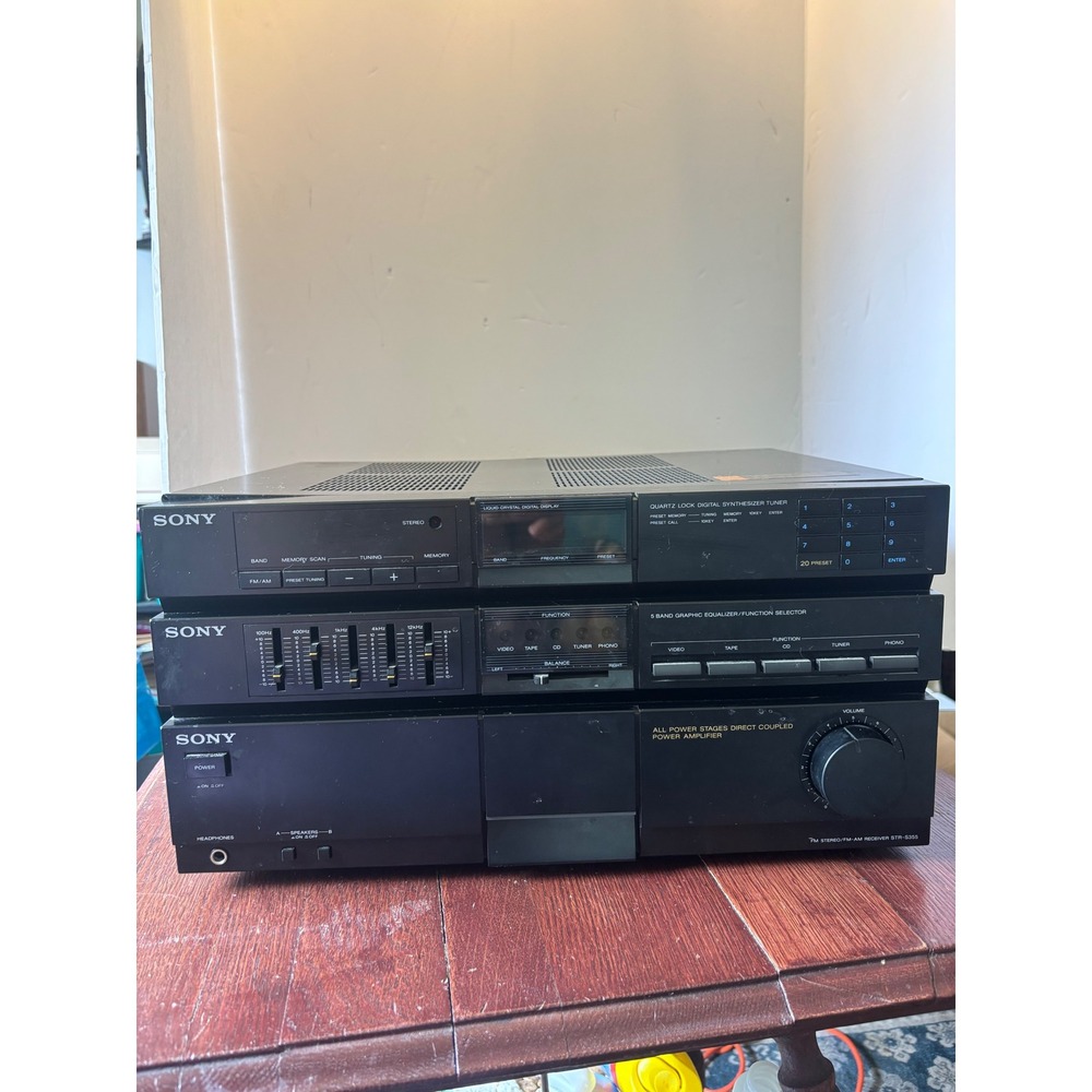 Sony STR-S355 FM Stereo AM Receiver Graphic Equalizer Parts Repair Vintage Black